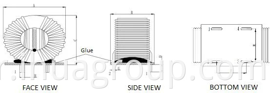 Stabilité élevée T25 * 15 * 15 Power Toroid Core Mode Common Mode d'étranglement Filtre AC
